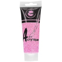 MégaCréa DIY - Peinture acrylique pailletée rose 75 ml
