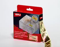 Apli 116112 - Etiquettes célébrations "Plaisir d'offrir" 19 x 34mm couleur Or