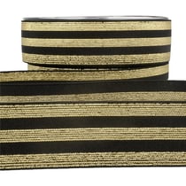 Film 20m Elastique bandes métallisé Noir/or 40mm