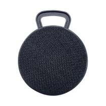 Mini Enceinte Bluetooth Portable Rond Texturé Tissu Avec Support Appel Mains-Libres Et Carte TF Noir YONIS