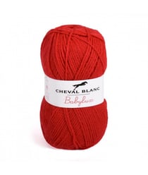 Laine à tricoter BABYLUX de Cheval Blanc Rouge (004 - COQUELICOT)