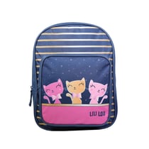 Sac à dos 31 cm avec poche maternelle Lili Lou Chat Bleu BAGTROTTER