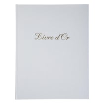 Livre d'or Balacron avec titre 100 pages blanches - 27x22 cm vertical - Blanc - x 2 - Exacompta