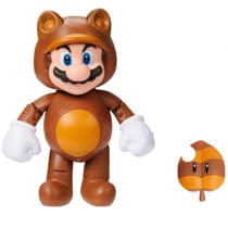 Mario tanuki avec super feuille : figurine super mario 10 cm - figurine nintendo articulé - jakks