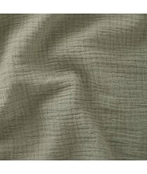 Tissu Double Gaze de coton gaufrée de 130 CM de largeur Vert (KAKI) vendu par 50 cm