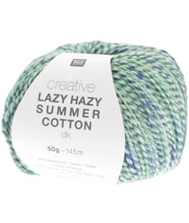 Pelote de coton à tricoter Creative LAZY HAZY SUMMER COTTON - Rico Design 30 Vert Eucalyptus
