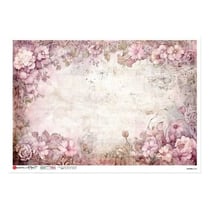 1 feuille de papier de riz 32 x 45 cm découpage collage Paper Designs TABLEAU FLEURS ROSES 0254XL