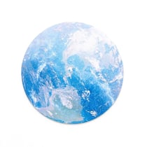 Tapis De Souris Rond En Caoutchouc Antidérapant Lavable Impression Claire 22cm Bleu YONIS