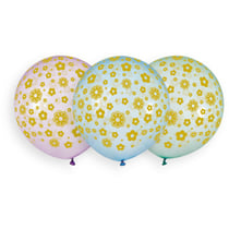 3 Ballons Fleurs Ø48cm