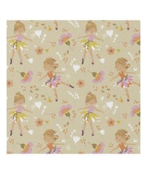 Tissu coton danseuse fleuri de 150 cm de largeur GISELEBEIGE vendu par 50 cm