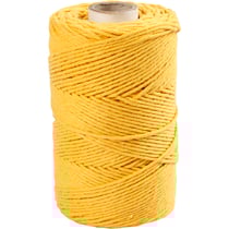 Cordon pour Macramé, L : 198 M, d 2 mm, jaune, 330 gr/ 1 rouleau