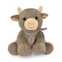 Peluche petite vache foulard Marron