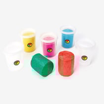 5 pots de pâte à modeler pailletée Oxybul