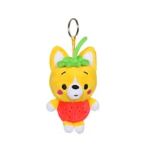 Peluche - Peluche Little Corgi Cuties 12 cm : Porte-clés Corgi - Fraise