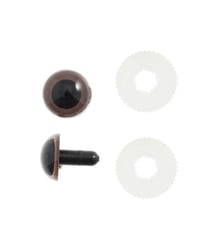 Lot d'Yeux en Plastique de 12 mm pour Jouets - Sécurité et Créativité au Rendez-vous - Lot de 6 pièces - Trimits Marron