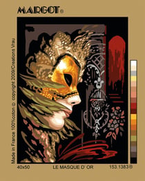 Canevas Pénélope Antique Le masque d'or 40X50cm