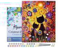Peinture par Numéro Figured'Art avec Cadre - Chats Cartoon - Kit de Loisir Créatif DIY Numéro d'Art Complet - 40x50cm toile tendue sur châssis