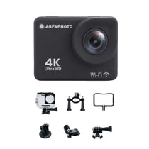 AGFAPHOTO - Caméra de sport - AC9000 - Real 4K 30FPS, Stabilisation EIS, Grand Angle 170°, Boitier étanche 30m- WiFi - 18 accessoires inclus