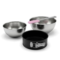 Set pâtisserie avec mini moule à manqué 18 cm, 2 bols à mixer et 1 spatule Zenker