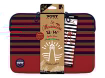 PORT Designs Housse universelle en mousse à mémoire de forme pour ordinateur portable bleue rouge 13/14 pouces