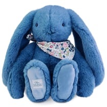Peluche Lapin Fleurette bleu 35 cm - Doudou et Compagnie