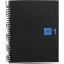 Cahier - 17x22cm - Spirales - Petits carreaux - Polypro - 80 pages perforées - Noir/Bleu