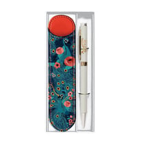 Set cadeau stylo bille & étui assorti Paon - Hirondelles & Cie