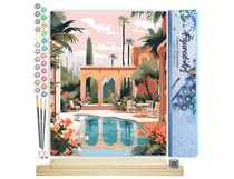 Peinture par Numéro Figured'Art - Villa luxeuse à Marrakech - Kit de Loisir Créatif DIY Numéro d'Art Complet - 40x50cm toile roulée + châssis en bois à monter