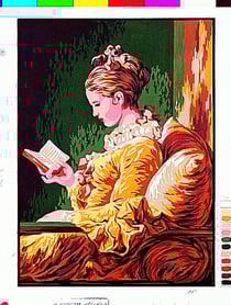 Canevas Pénélope Antique Jeune fille lisant 30x40cm