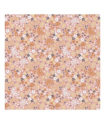 Tissu coton fleuri rose/camel de 150 cm de largeur doabyrose vendu par 50 cm