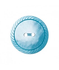Carte de 3 boutons fantaisies rond 2 trous Vert turquoise 23mm - Union Knopf Bleu
