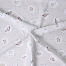 Tissu Coton imprimé Minofaune sur fond Ivoire