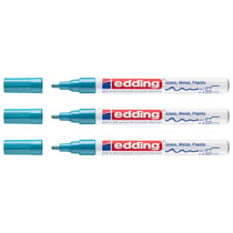Lot de 3 marqueurs peinture brillante - EDDING - Pointe ronde 1-2 mm - Bleu clair
