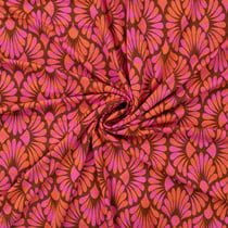 Tissu Jersey Viscose Paloma Art Déco sur fond Marron
