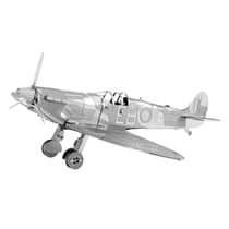 MetalEarth Aviation: WWII SUPERMARINE SPITFIRE 10x7.7x4.6cm, maquette 3D en métal avec 1 feuille, sur carte 12x17cm, 14+