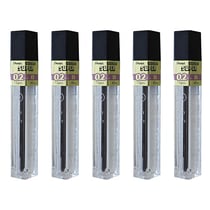 Mine de rechange - PENTEL HI-POLYMER SUPER - 0,2 mm - B - Lot de 5 étuis de 12 mines