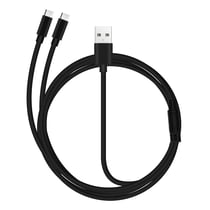 Avizar Câble USB vers 2x USB-C 2A Charge Rapide et Sécurisée Épais Robuste 3m Noir