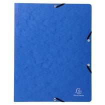 Chemise à élastique sans rabat carte lustrée 350gm2 - A4 - Bleu - x 50 - Exacompta