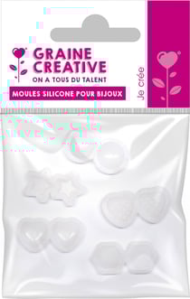 LOT DE 5 MOULES SILICONE POUR BIJOU "FORME