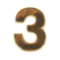 Chiffres en cire - 3 - , or, 9mm, 2 pces
