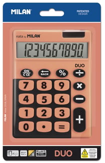 Blister calculatrice de bureau 10 chiffres Duo, orange