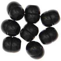 8 Perles rondes fantaisies - bois noir - 22 mm