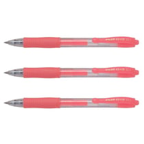 Stylo roller encre gel PILOT G2-07 - Rouge néon - Pointe ogive 0,7 mm - Lot de 3