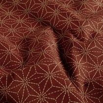 Tissu Coton imprimé Casual motif géométrique écru sur fond Bordeaux