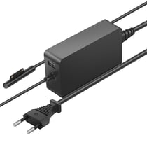 Max excell Chargeur pour Surface Pro Book 1 / 2 / 3 65W Connecteur Magnétique Noir