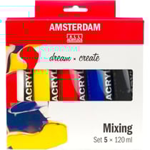 Set peinture acrylique de 5 tubes - Pour mélange - Amsterdam
