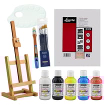 Pack - Je débute la peinture acrylique - Pinceaux - Toile - Peinture - Chevalet