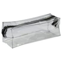 Trousse - Scolaire - Rectangulaire - Transparente - Plastique - Noir - 1 compartiment