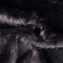 Tissu Fausse fourrure poils long Ruth Noir