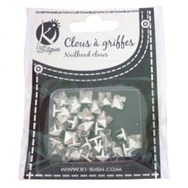 Ki-Sign - Clous rivet à griffes Carré 6mm Argenté 60 pièces